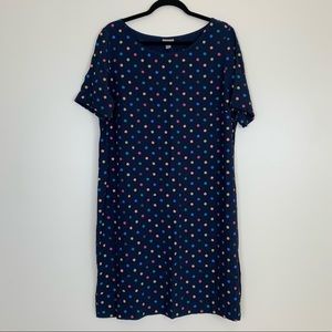 NWT J. Jill Multicolor Polka Dot Shift Dress
